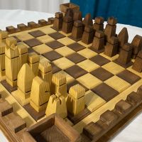 Шах дървен, ръчна изработка (Обновена с допълнение), снимка 2 - Шах и табла - 45557842
