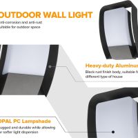 LUTEC Външна LED стенна лампа, водоустойчива, алуминиева, 4000K 1050LM 15,8 W, топло бяло, снимка 5 - Лед осветление - 45097681