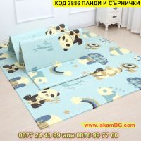 Двулицево детско килимче за игра - сърнички и панди от мека XPE пяна - КОД 3886 ПАНДИ И СЪРНИЧКИ, снимка 2 - Други - 45453003