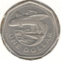 Barbados-1 Dollar-1994-KM# 14.2-small type non magnetic, снимка 1 - Нумизматика и бонистика - 28472752