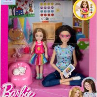 Комплект за игра Barbie Art Therapy с кукла терапевт, малка кукла с  емоджи тениска и аксесоари, снимка 4 - Кукли - 45117595
