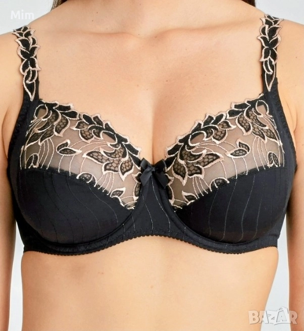  Prima Donna 95 E Черен сутиен с богата бродерия , снимка 1