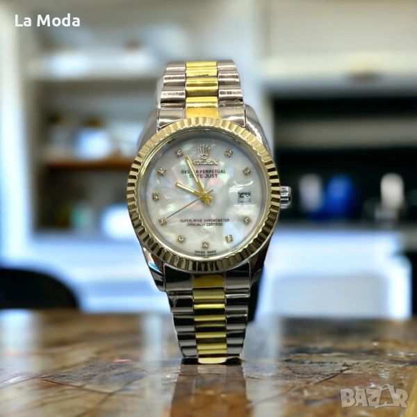 Часовник Rolex Datejust бял циферблат златно/сива каишла реплика, снимка 1