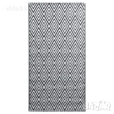 vidaXL Килим за открито, бяло и черно, 190x290 см, PP(SKU:310431), снимка 1