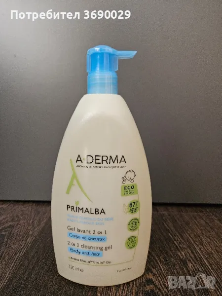 A-derma Primalba 2в1 Почистващ гел, 750 мл., снимка 1