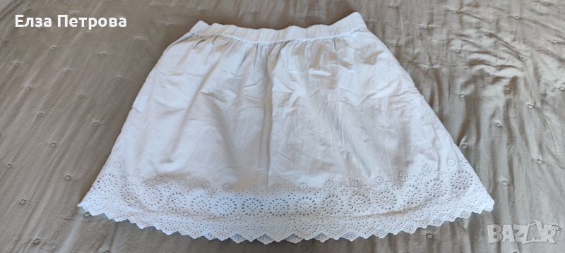 Бяла памучна лятна пола, снимка 1
