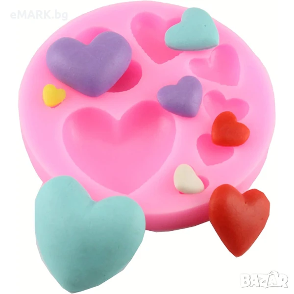 Молд с малки сърца от силикон който е устойчив на температура от -40 до +230 градуса, снимка 1