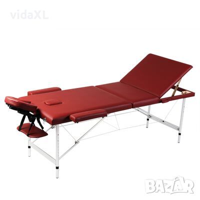 Алуминиева масажна кушетка с 3 зони, цвят: червен（SKU:110091, снимка 1