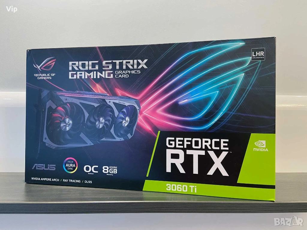 Видео карта ASUS ROG Strix GeForce RTX 3060 Ti OC Edition 8GB GDDR6, снимка 1