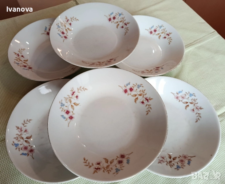 Порцеланови чинии за супа български 6  бр., снимка 1