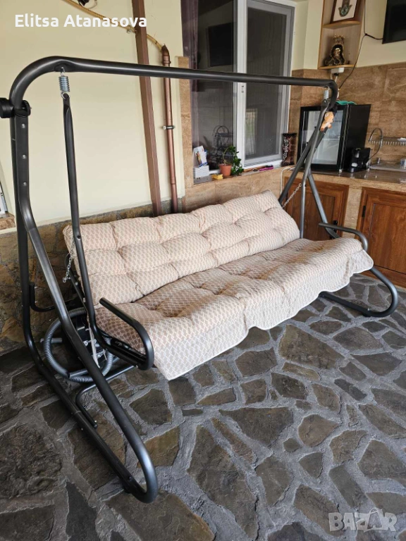 Градинска триместна люлка с функция легло, снимка 1