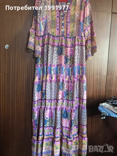 Рокля-индийска коприна-one size, снимка 1
