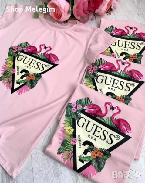 Guess дамска розова тениска , снимка 1