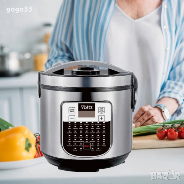 Мултикукър Oliver Voltz, 900W, 5L, 45 програми, LED дисплей, Инокс, снимка 1