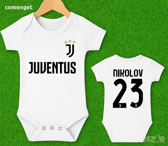 БЕБЕШКО боди JUVENTUS / ЮВЕНТУС с ИМЕ и НОМЕР! Или на ОТБОР по ТВОЙ избор!, снимка 1