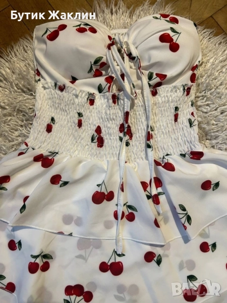 ‼️Намалена‼️Дамска рокля с черешки, снимка 1