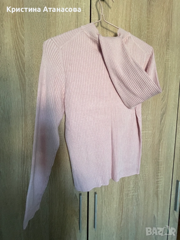 Млечно розова блуза рипс, снимка 1