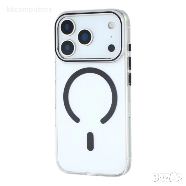 Силиконов кейс bSmart Clear Thin Magsafe и Протектор За iPhone 17 Pro (6.3), Черен, снимка 1