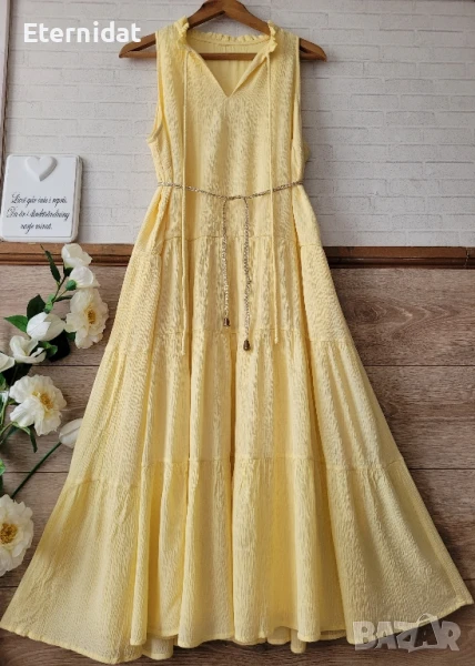 Лятна жълта рокля YAS, снимка 1