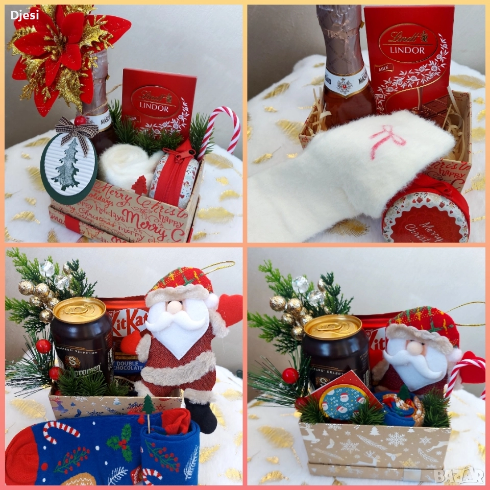Коледни подаръци аранжирани в кутия, снимка 1