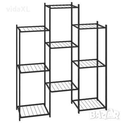 vidaXL Стойка за цветя, 83x25x100 см, черна, желязо, снимка 1