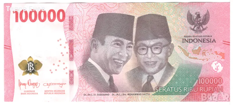 Indonesia-100 000 Rupiah-2022-P# 168-Paper, снимка 1