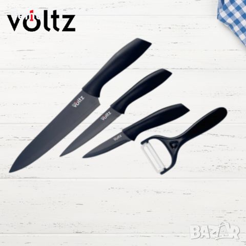 Комплект Voltz OV51633B4G, 3бр.+белачка, Черен, в кутия, снимка 4 - Прибори за хранене, готвене и сервиране - 46419972
