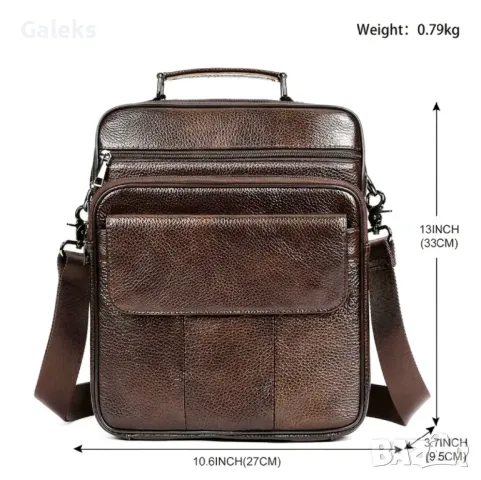 Много Голяма и Функционална Мъжка кожена чанта / Черна естествена кожа!, снимка 13 - Чанти - 50303102