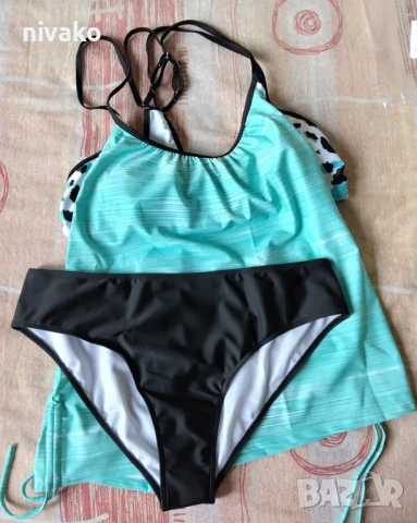 Продавам нов дамски бански костюм Tankini от две части, размер XXL, снимка 8 - Бански костюми - 51201955
