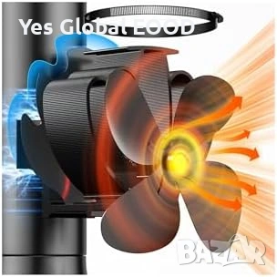 Магнитен вентилатор за камина без ток + резервен пръстен