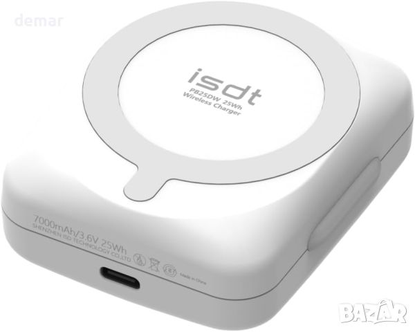 ISDT PB25 DW Преносимо зарядно устройство Power Bank, за iPhone/iWatch, 7000 mAh, снимка 6 - Аксесоари за Apple - 45303307
