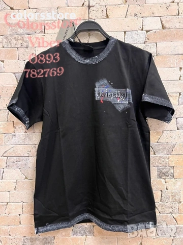 Мъжка черна тениска Balenciaga/IM44-Y