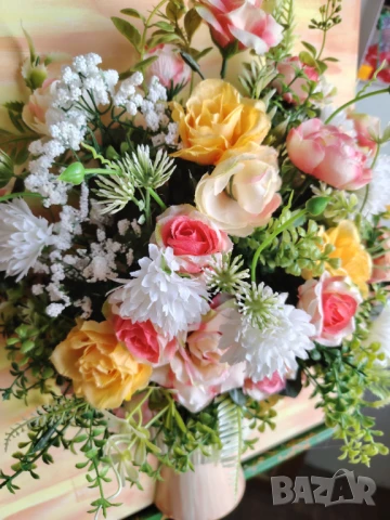 Флорално пано с 3Д цветя, снимка 2 - Декорация за дома - 51056414