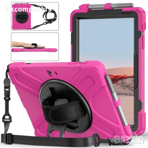 Microsoft Surface Go 4 / 3 / 2 / 1 Tablet Case/Pen Slot /Hand Band/360° Swivel Kickstand Удароустойч, снимка 7 - Калъфи, кейсове - 51027621