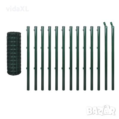 vidaXL Оградна мрежа, стомана, 25 x 1,0 м, зелена(SKU:140569, снимка 1 - Огради и мрежи - 45529891