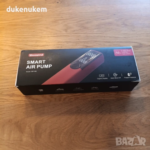 Електрическа помпа за гуми Woowind BP188 150 PSI с авто стоп, LCD дисплей, снимка 12 - Аксесоари за велосипеди - 53230299