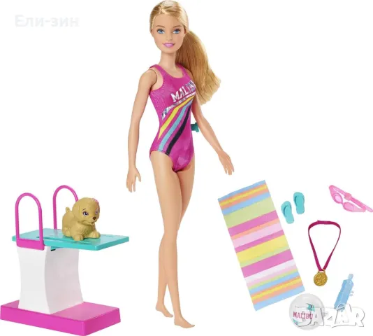 кукла Барби Плувкиня с бутон Barbie Dreamhouse Adventure Swim 'n Dive, снимка 8 - Кукли - 48822238