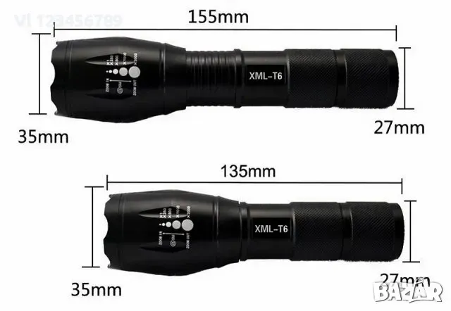 Ловен LED акумулаторен фенер BL-1831 + изнесен спусък+стойка, снимка 3 - Оборудване и аксесоари за оръжия - 49587465