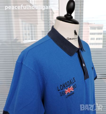Lonsdale - мъжка  синя  тениска с яка размер XL, снимка 10 - Тениски - 45269559