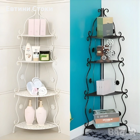 Ъглов дизайнерски рафт за модерен интериор, снимка 2 - Етажерки - 53299716