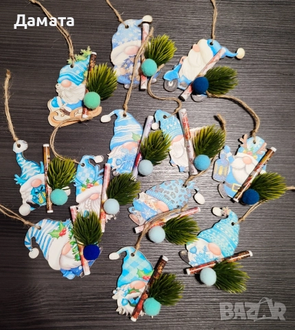 Коледни късмети/висулки за закачане/ магнитче/топки/торбички от зебло, снимка 16 - Коледни подаръци - 48274062