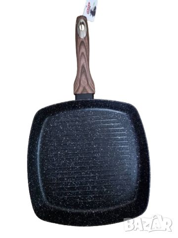 Висококачествен грил тиган с незалепващо гранитно покритие, 26 см, снимка 5 - Съдове за готвене - 46420379