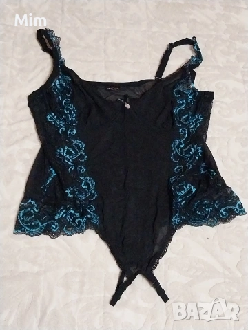 L/XL Черно ,еластично боди с отворено дъно , снимка 8 - Корсети, бюстиета, топове - 53701757