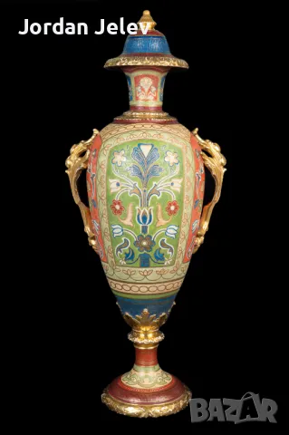 Рядка 100 годишна ваза от Franz Anton Mehlem- Royal Bonn., снимка 3 - Вази - 50295157