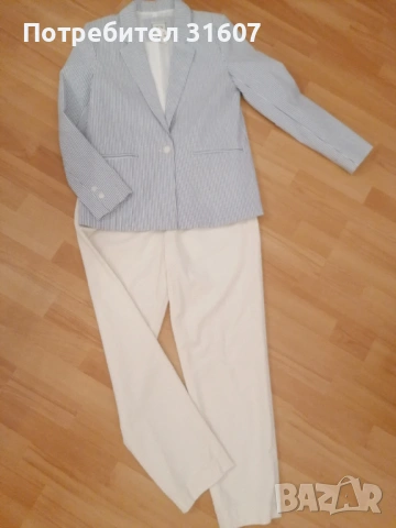 Бял панталон - меко кадифе на Massimo Dutti