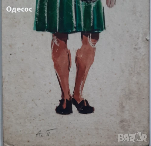 Стара картина на худ. Асен Попов /1895-1976/, снимка 4 - Антикварни и старинни предмети - 50462246