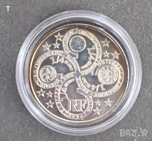1/4 euro 2003 - Една година Евро - сребро, снимка 1 - Нумизматика и бонистика - 45792128