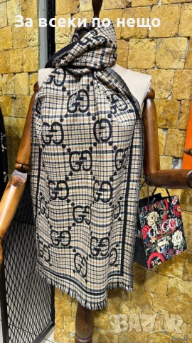 Gucci Кашмирен Шал Гучи - Налични Различни Цветове Код SK567, снимка 7 - Шалове - 53080829