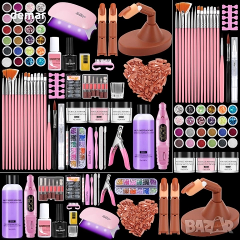 Комплект за акрилни нокти за начинаещи с всичко необходимо