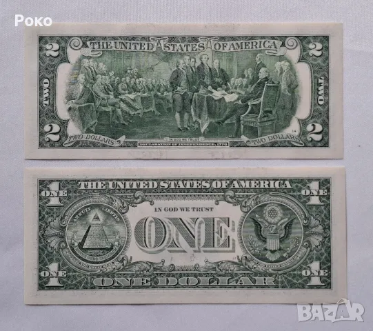 Колекция от Нециркулирали 1и 2 Долара, снимка 2 - Нумизматика и бонистика - 49235175